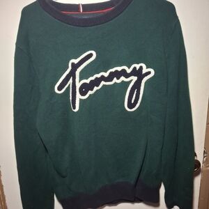 Tommy Hilfiger Green and Navy Sweater
